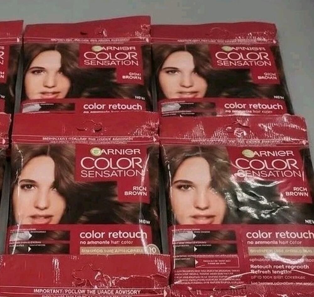 Garnier Color Sensation Color Retouch Hair Color, Rich Brown 4 Packs New